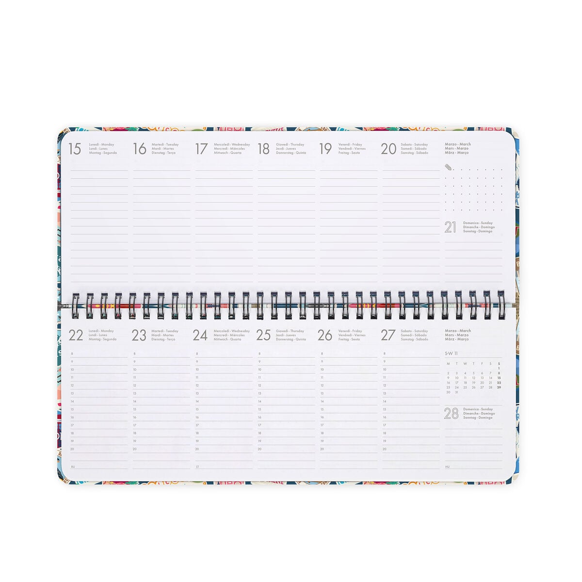 Legami - Planificador de escritorio de 12 meses 2027 - Pegatinas de viaje