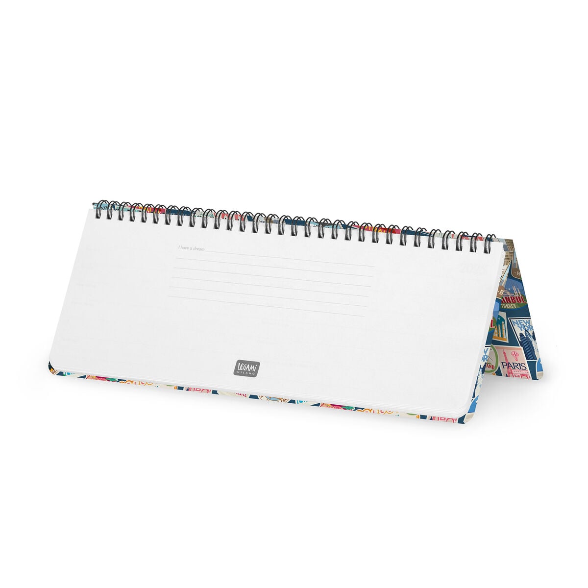 Legami - Planificador de escritorio de 12 meses 2027 - Pegatinas de viaje