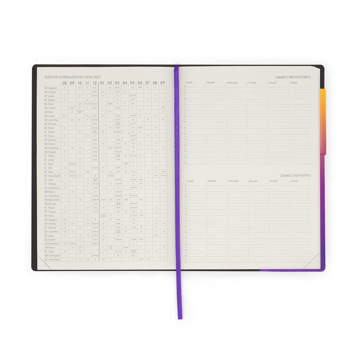 Legami - Agenda semanal para profesores de 13 meses 2026/2027 - Sunset Vibes