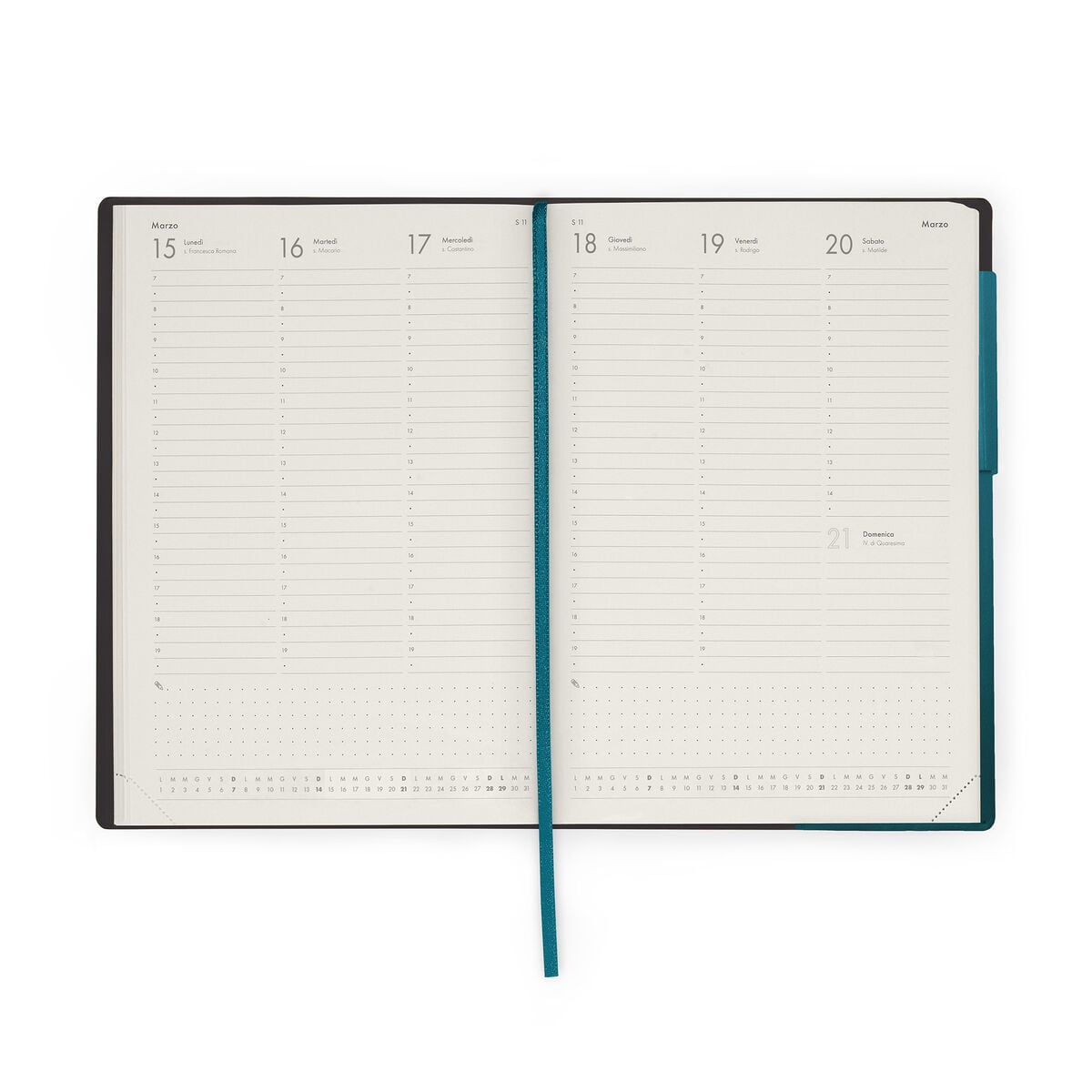 Legami - Agenda semanal para profesores de 13 meses 2026/2027 - Verde azulado oscuro