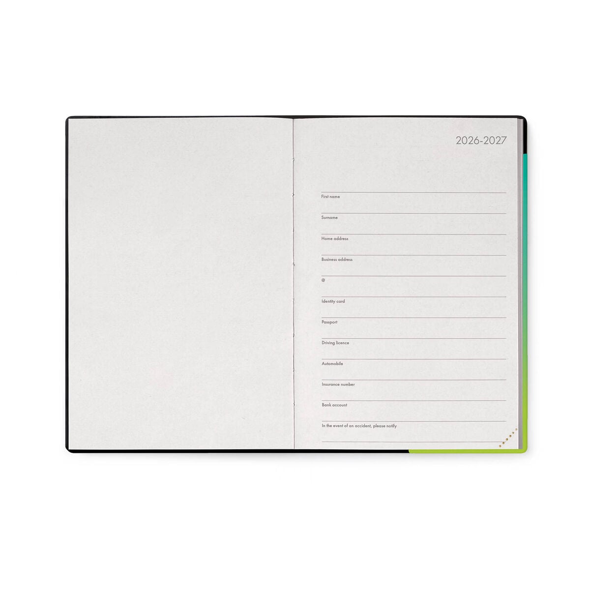 Legami - Agenda Semanal Mediana de 16 Meses 2026/2027 - Shades Green
