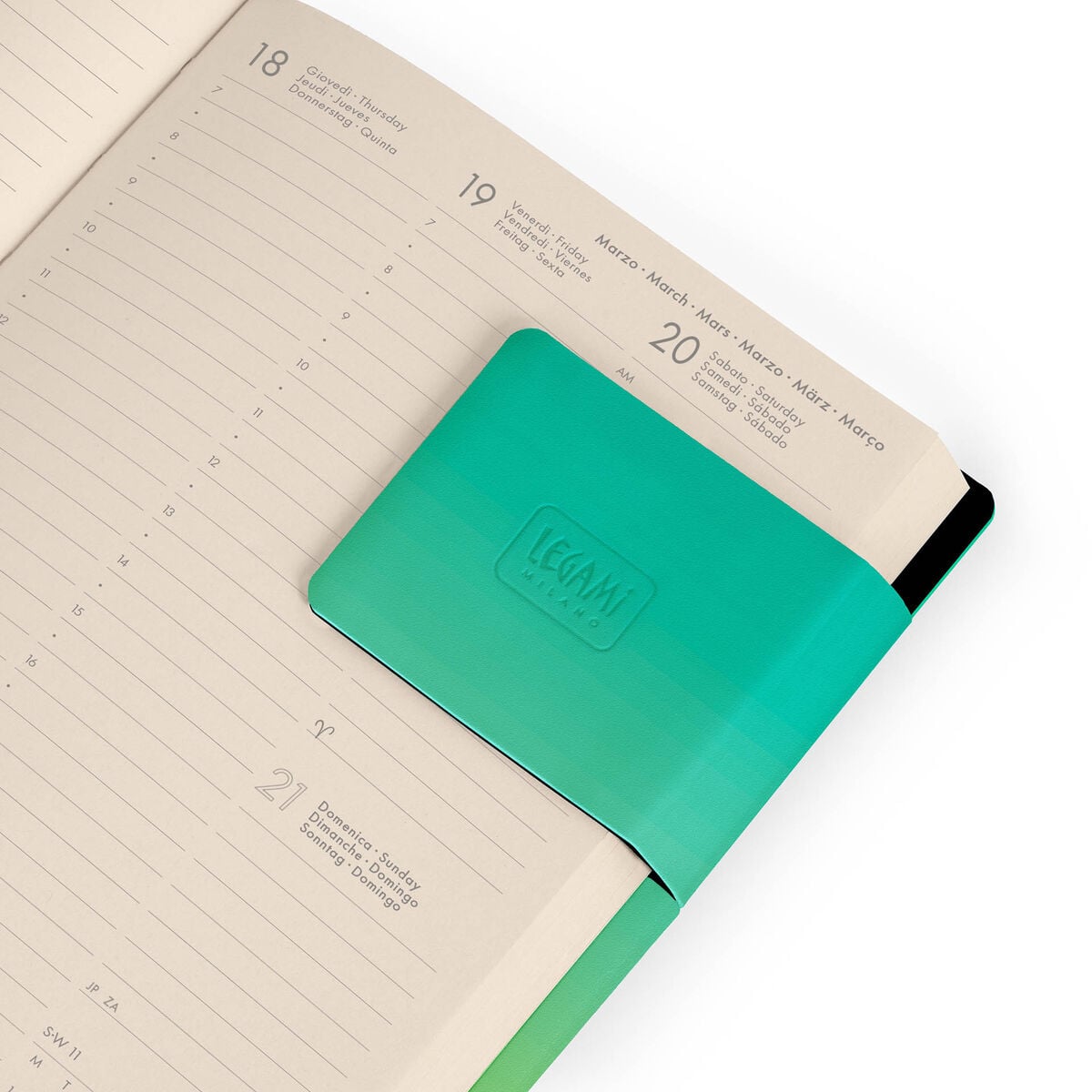 Legami - Agenda Semanal Mediana de 16 Meses 2026/2027 - Shades Green