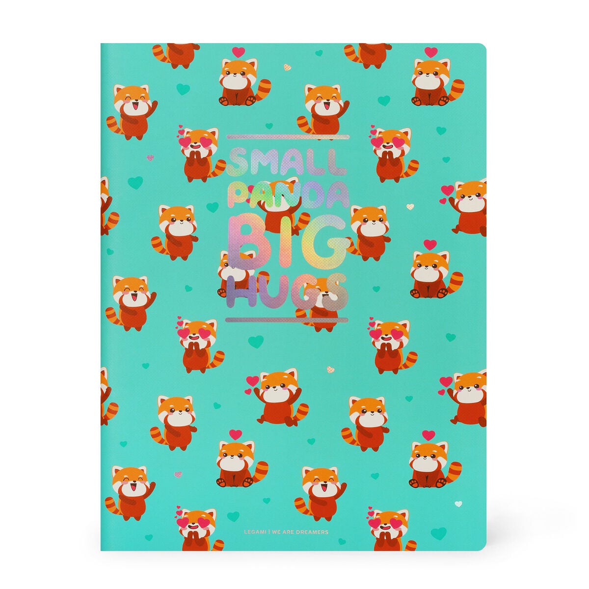 Legami - Cuaderno de tapa dura ilustrada con renglones B5 - Panda rojo