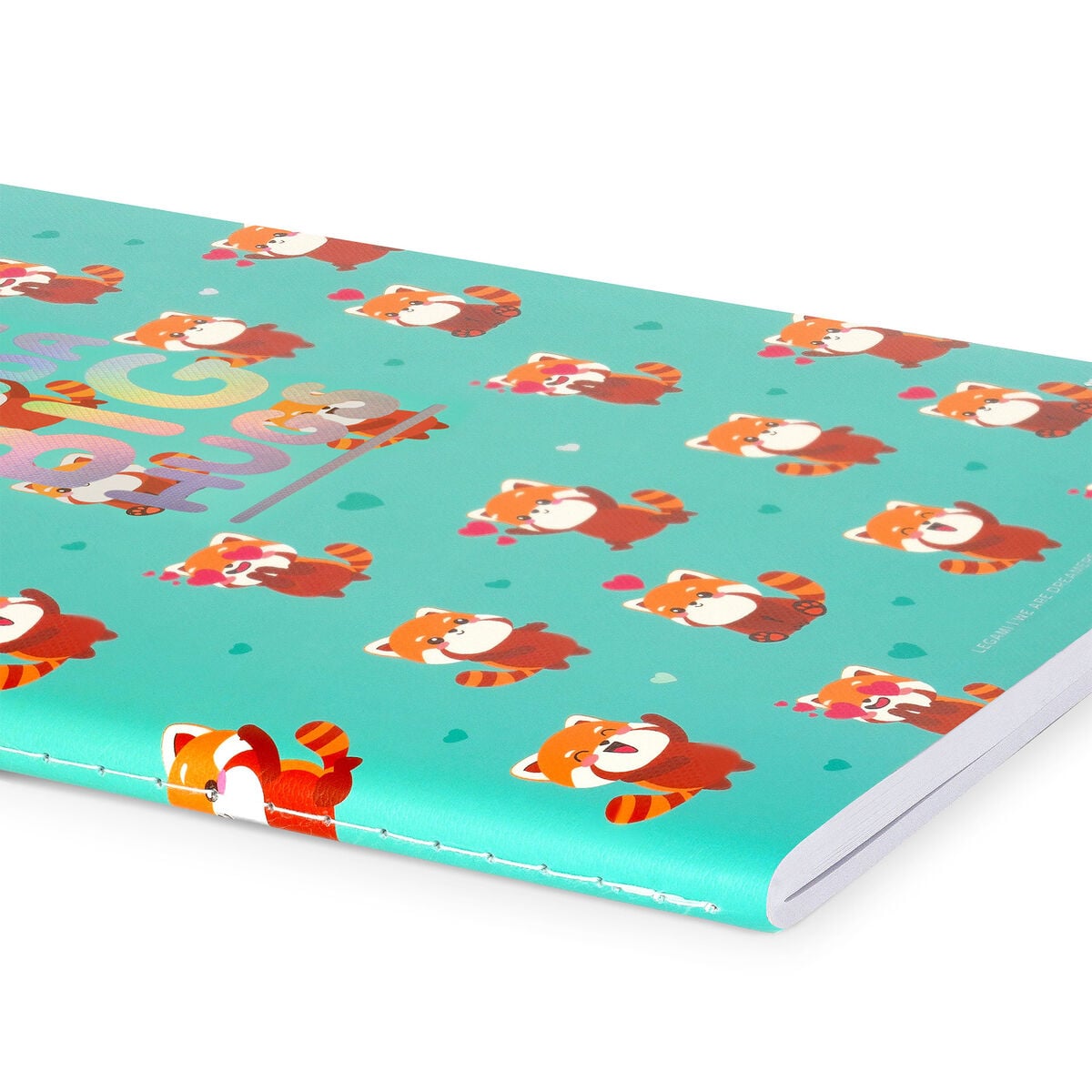 Legami - Cuaderno de tapa dura ilustrada con renglones B5 - Panda rojo