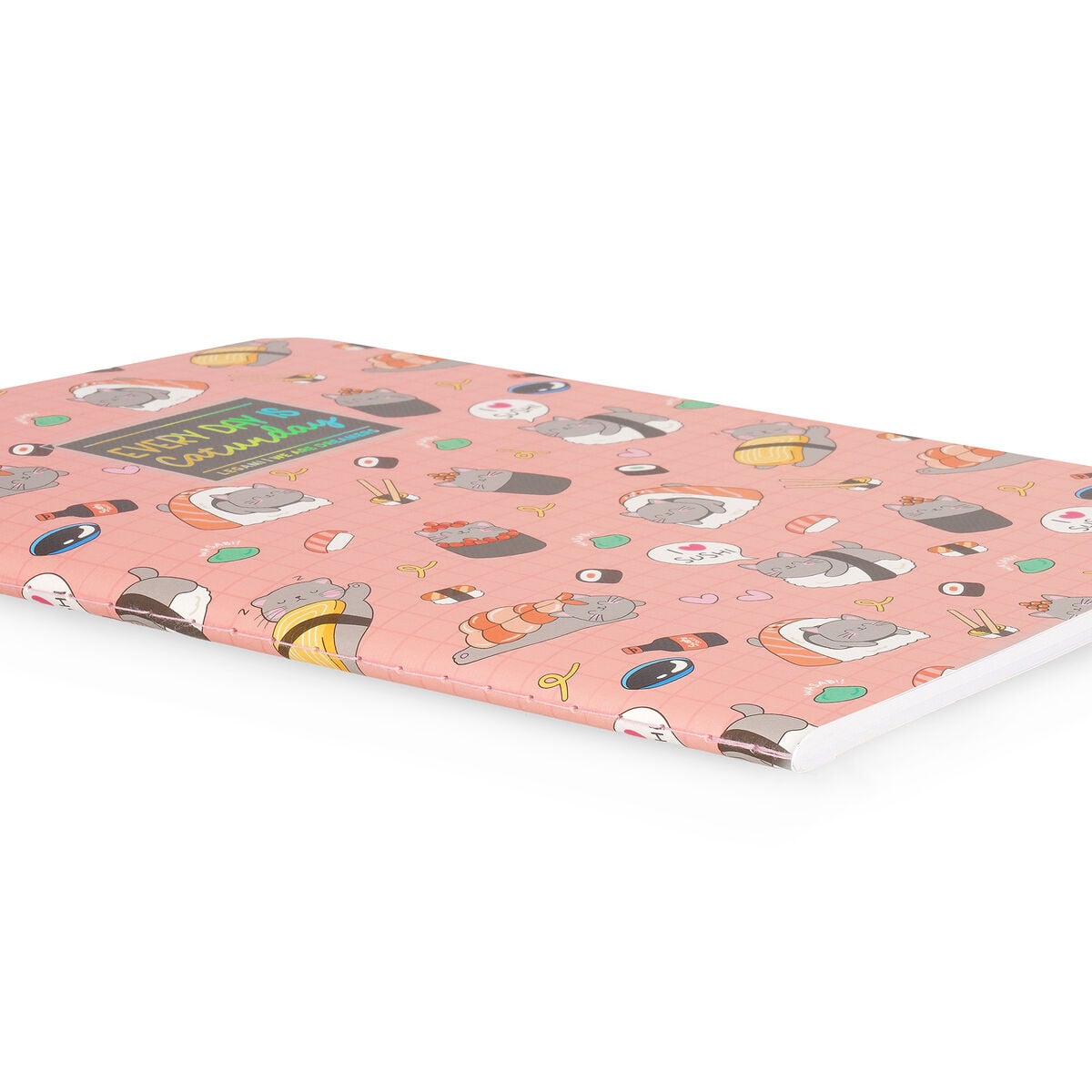 Legami - Cuaderno B5 de tapa dura con ilustraciones y páginas rayadas - Gato Sushi