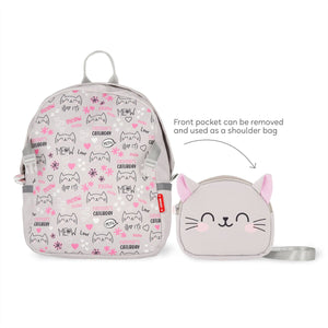 Legami - Mochila 2 en 1 Kitty con bolsillo frontal extraíble - ¡Súper mona!