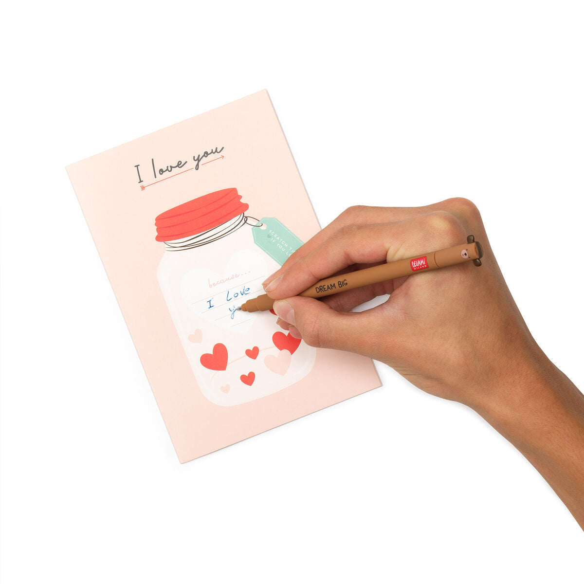 Legami - I Amor You Tarjeta de felicitación raspable y desplegable - Corazón - Tarjeta raspable