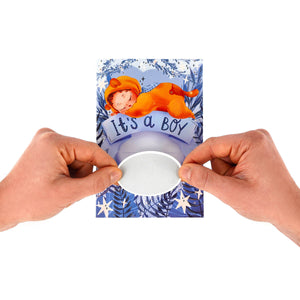 Legami - Tarjeta Rasca y Abre de Felicitación para Recién Nacido - Es un niño - Tarjeta rascable
