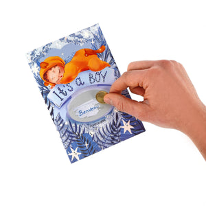 Legami - Tarjeta Rasca y Abre de Felicitación para Recién Nacido - Es un niño - Tarjeta rascable