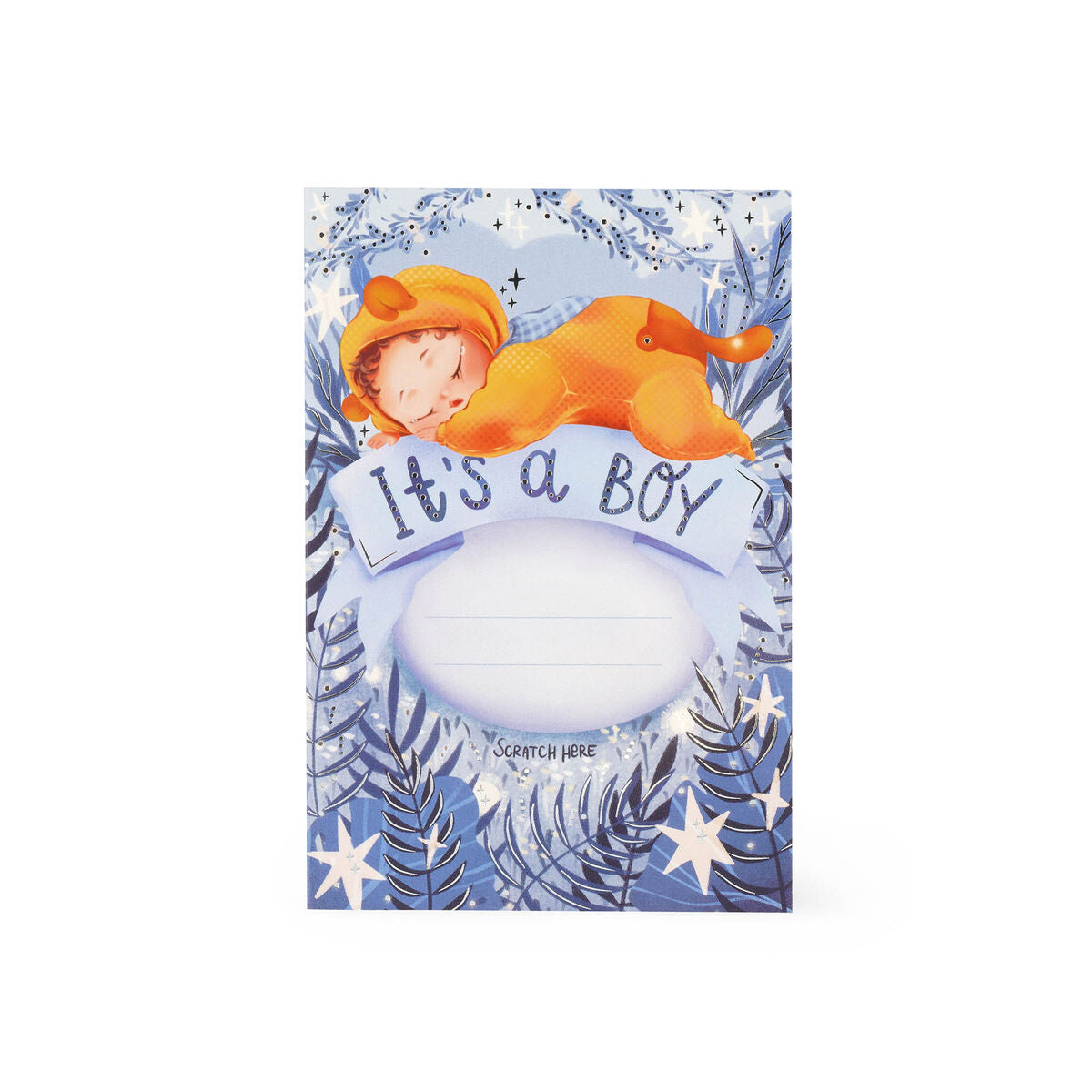 Legami - Tarjeta Rasca y Abre de Felicitación para Recién Nacido - Es un niño - Tarjeta rascable