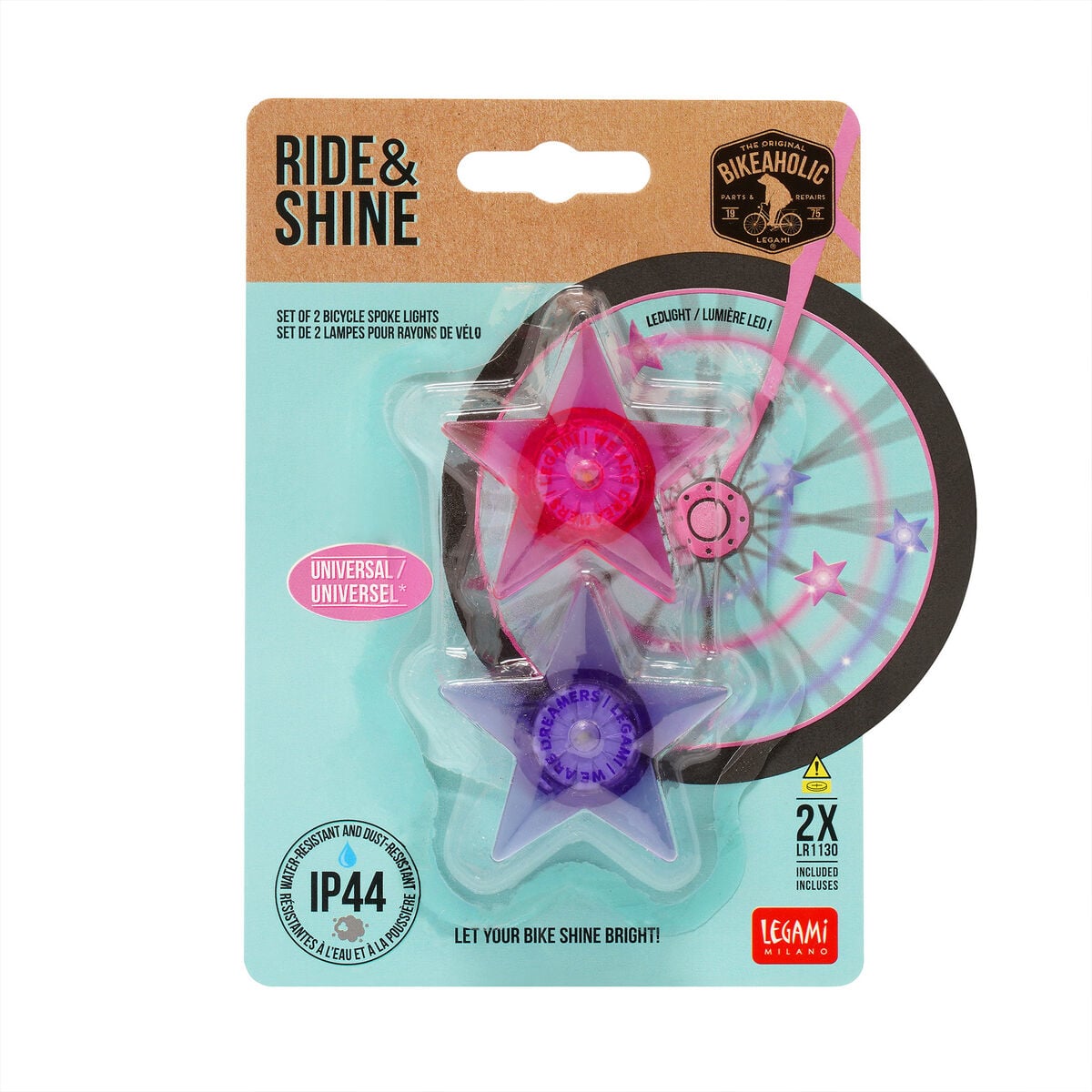 Legami - Juego de 2 Luces LED para Radios de Bicicleta - Unicornio - Ride & Shine