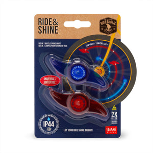 Legami - Set de 2 Luces LED para Radios de Bicicleta - Espacio - Ride & Shine