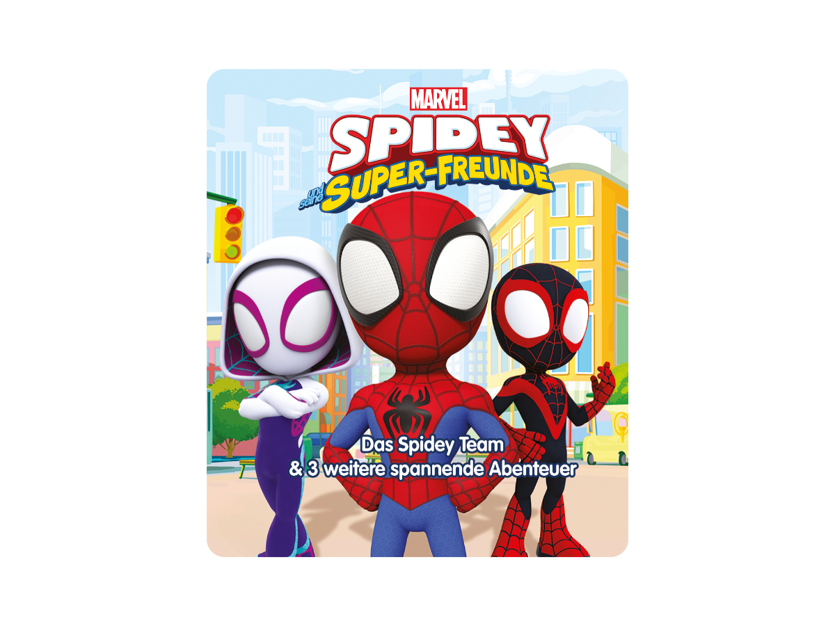 Tonies - Alemán Spidey y sus Super Amigos - El equipo de Spidey y 3 emocionantes aventuras más - Marvel Spidey y sus Amigos Asombrosos