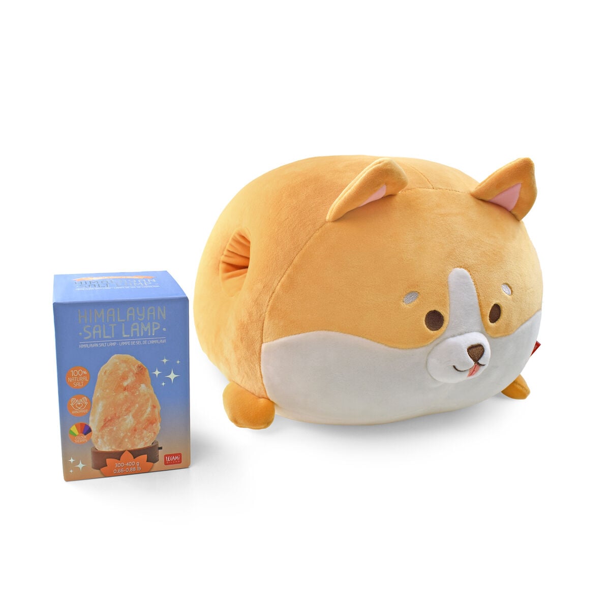 Set de Lámpara de Sal del Himalaya y Cojín Corgi - Legami