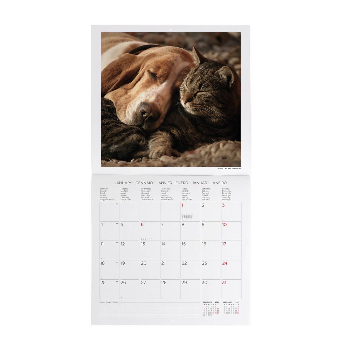 Legami - Calendario de pared Mejores Amigas 2027 - 30 x 29 cm