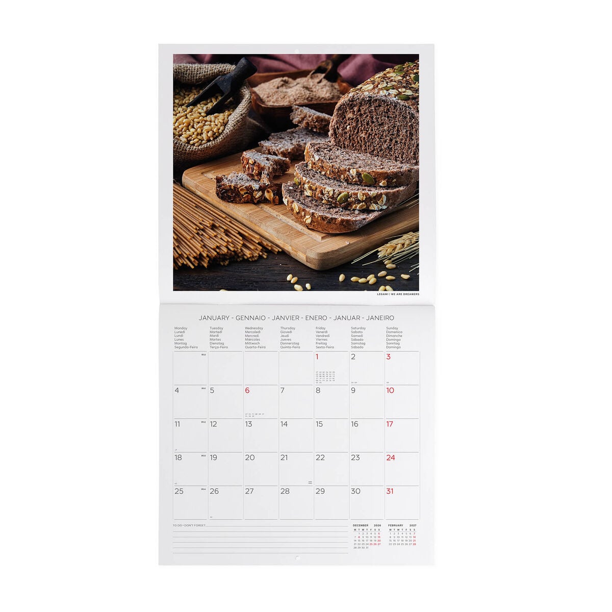 Legami - Calendario de pared Kitchen 2027 - 30 x 29 cm