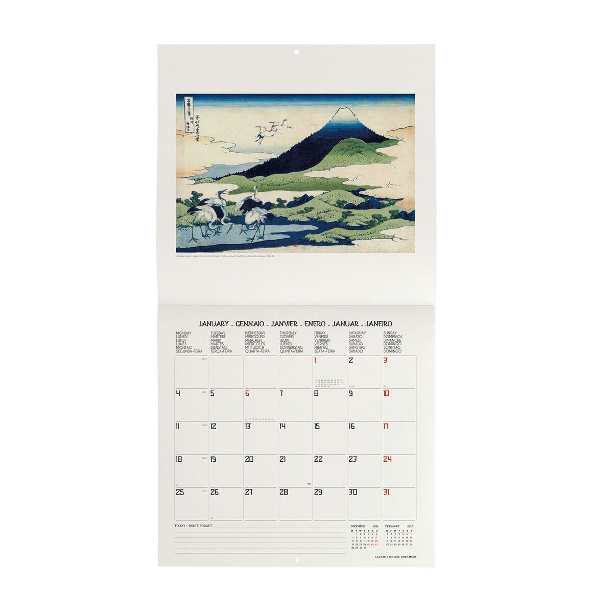 Legami - Calendario de Pared 2027 Japanese School - 30 x 29 cm