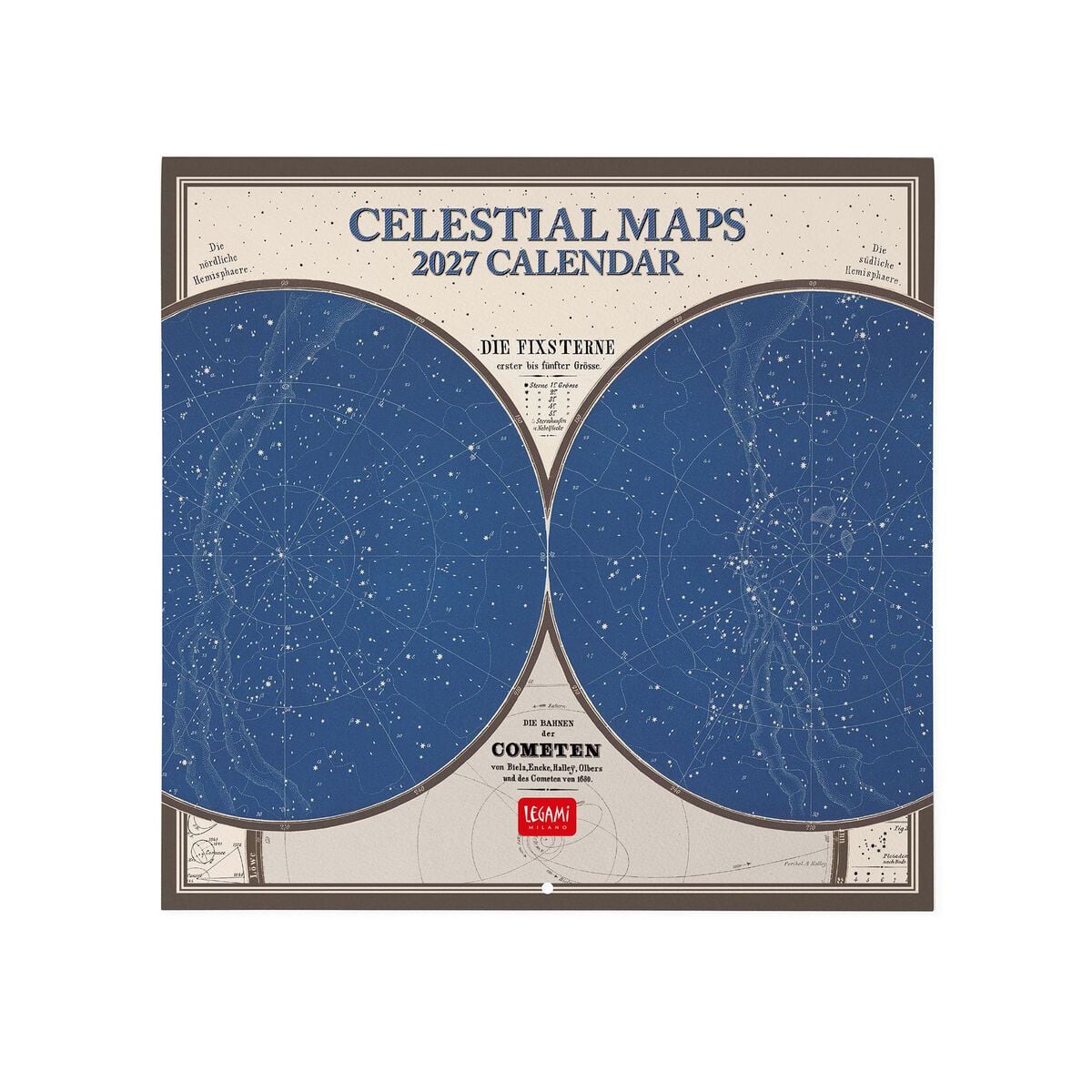 Legami - Calendario de Pared 2027 Mapas Celestiales - 30 x 29 cm