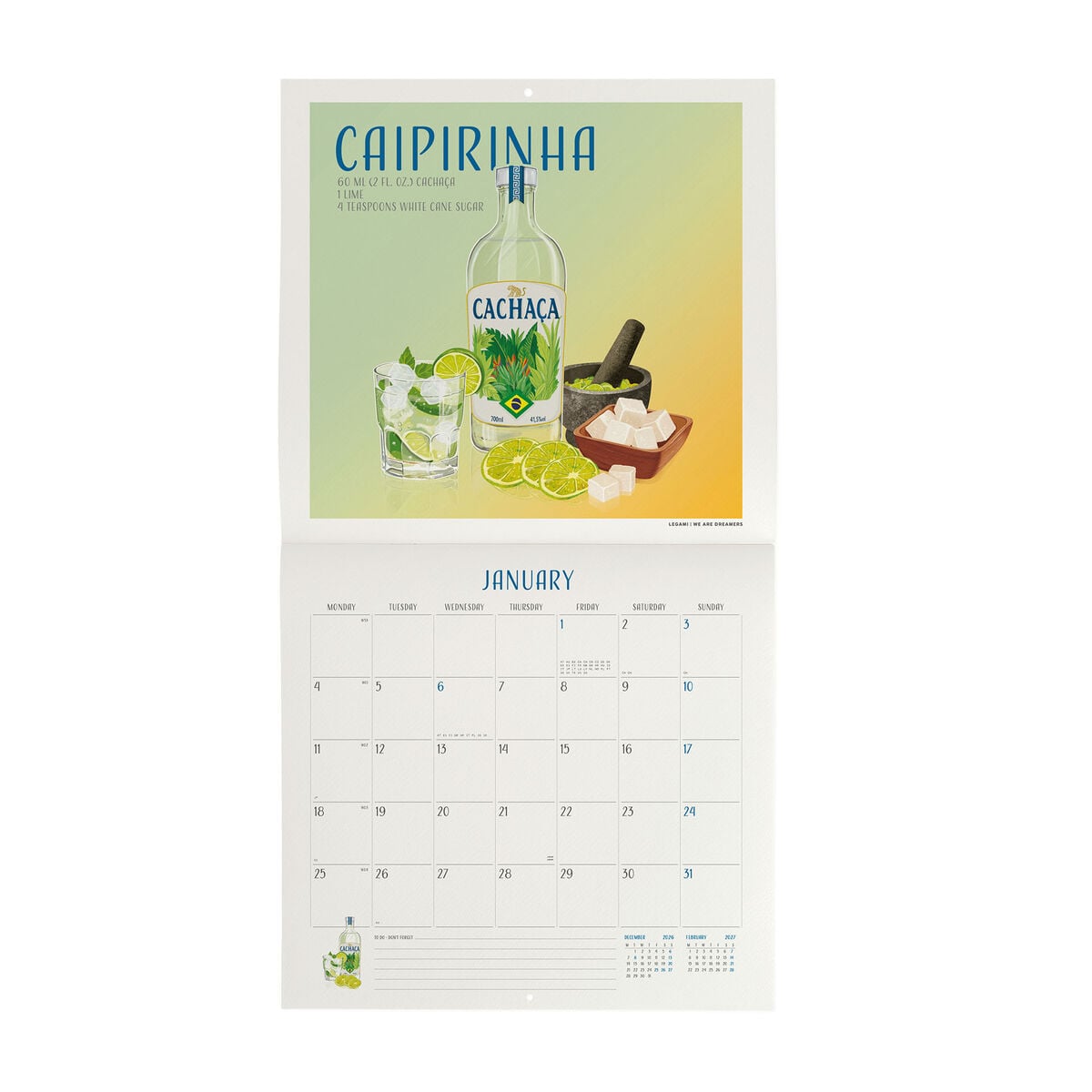 Calendario de pared Legami - Cheers 2027 - 30 x 29 cm