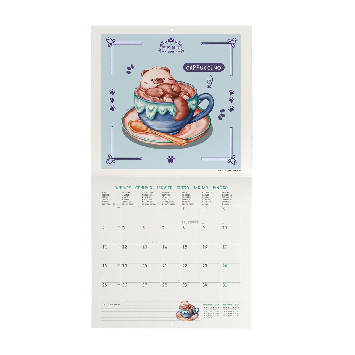 Legami - Calendario de pared 2027 - 30 x 29 cm
