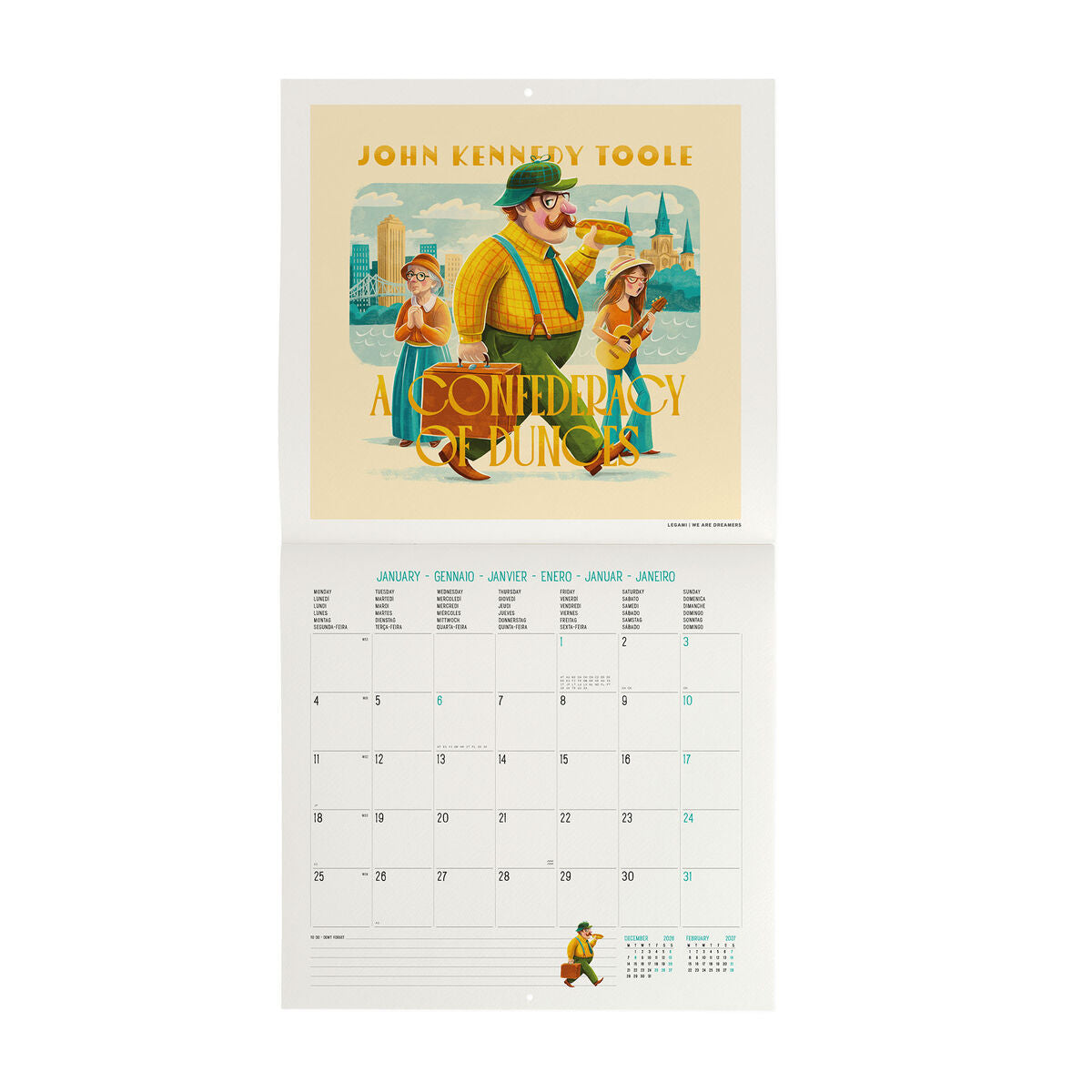 Legami - Calendario de pared 2027 Book Lover's - 30 x 29 cm