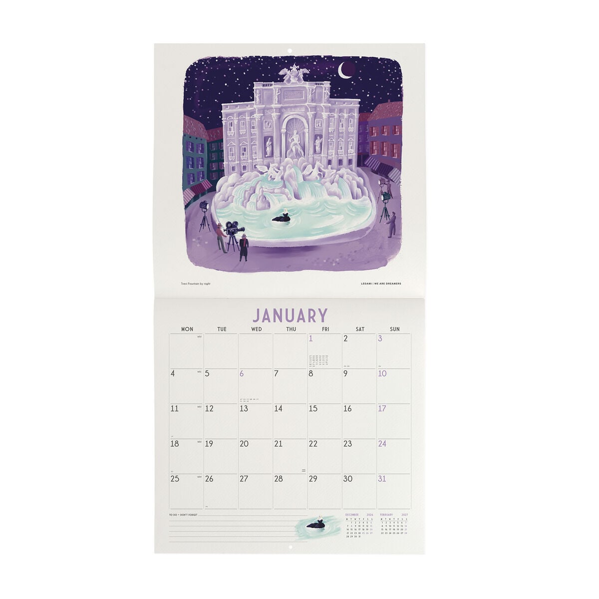 Legami - Calendario de pared Roma 2027 - 30 x 29 cm