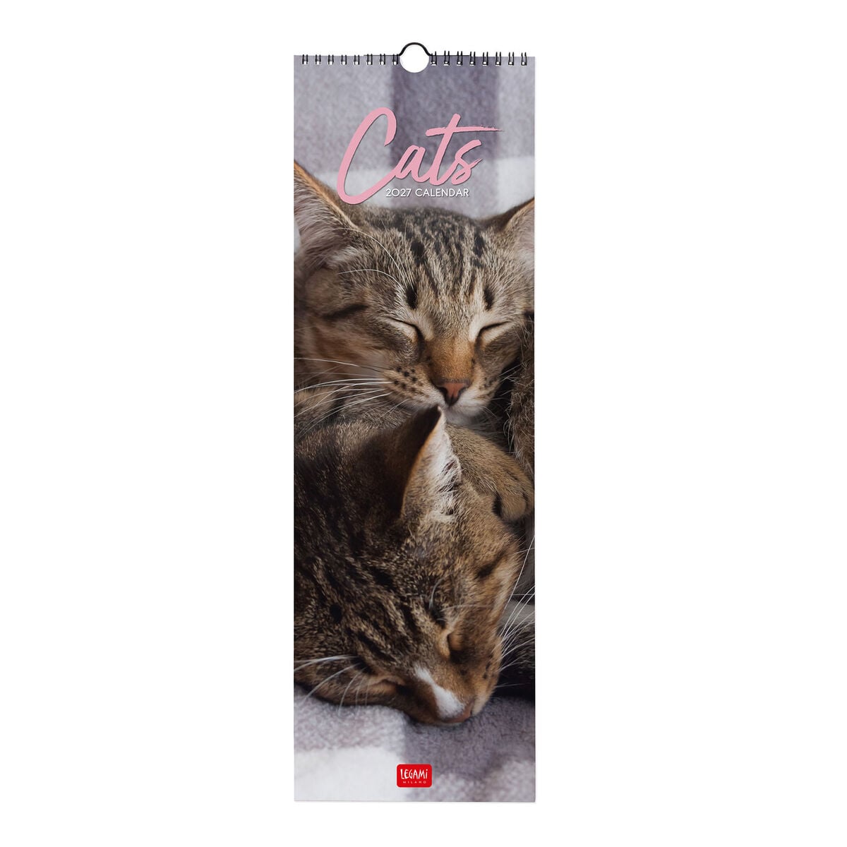 Legami - Calendario de pared para 2027 con diseño de gatos - 16 x 49 cm