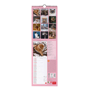 Legami - Calendario de pared para 2027 con diseño de gatos - 16 x 49 cm