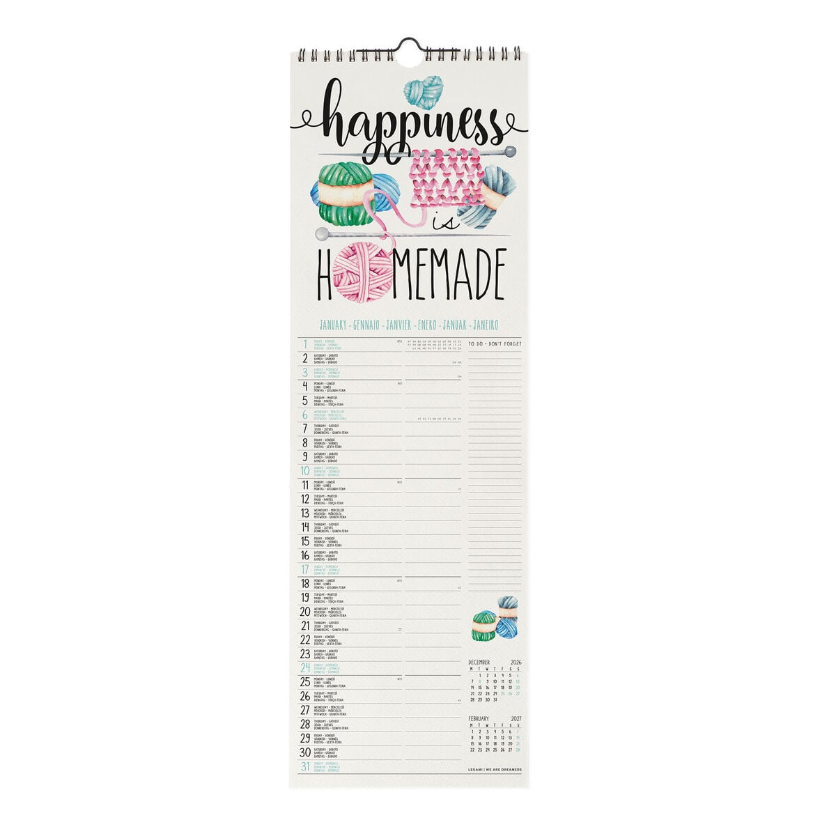 Legami - Calendario de pared con aforismos 27 - 16 x 49 cm