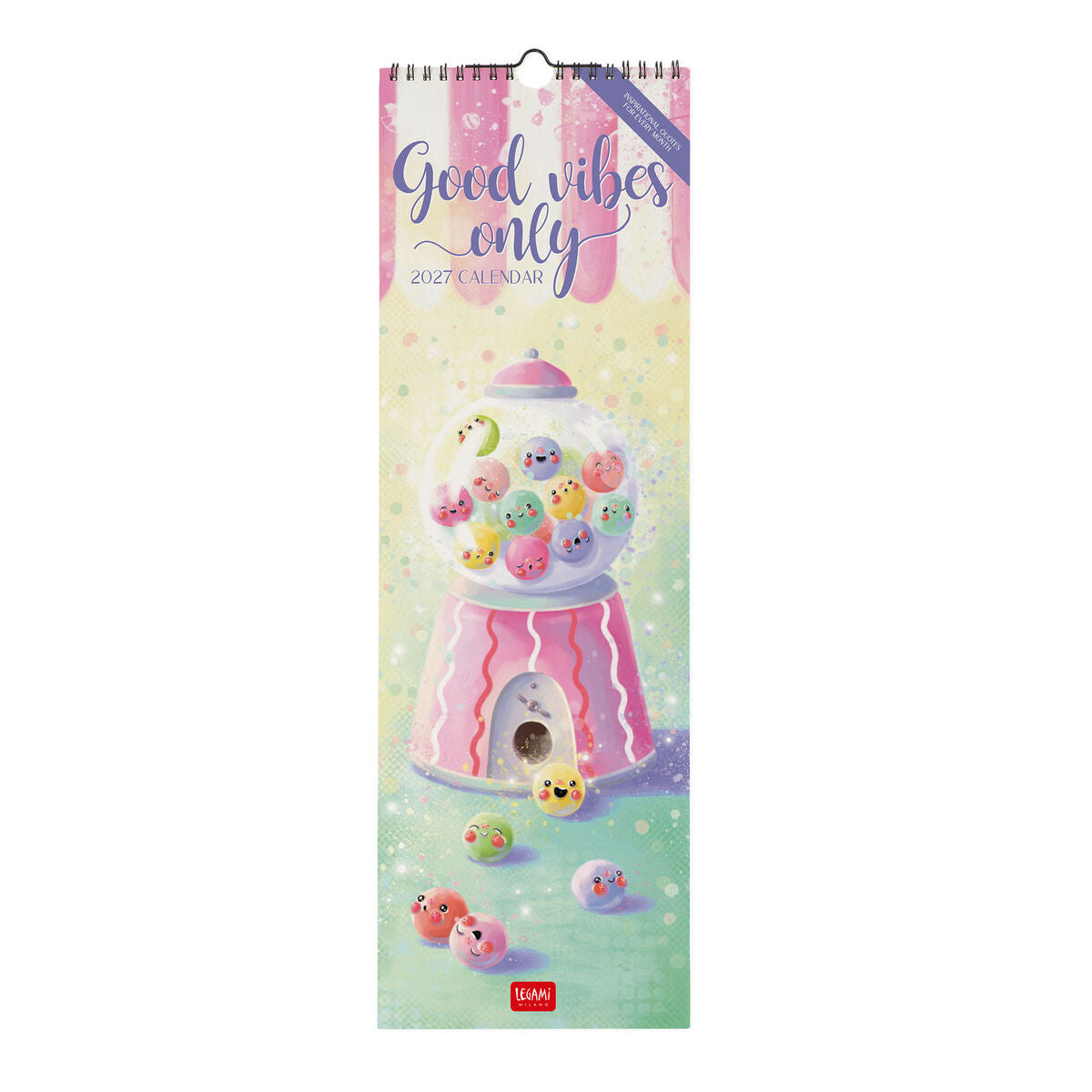 Legami - Calendario de Pared Good Vibes Only 2027 - 16 x 49 cm