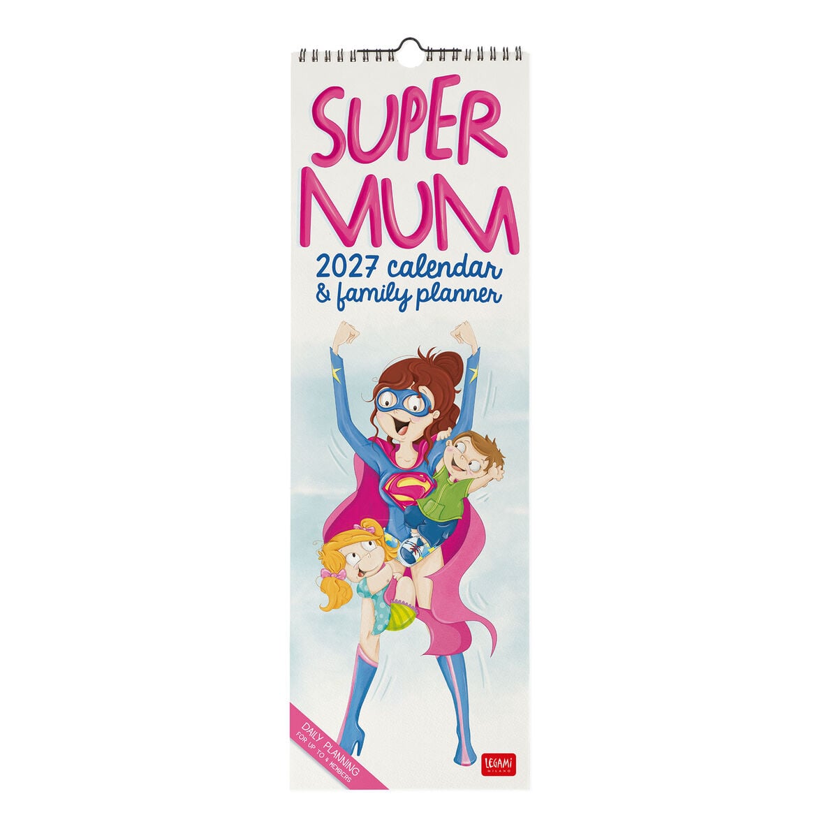 Legami - Calendario de pared Súper Mamá 2027 - 16 x 49 cm