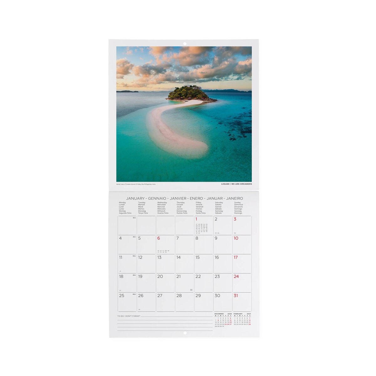 Calendario de pared Legami - Vitamin Sea 2027 - 18 x 18 cm
