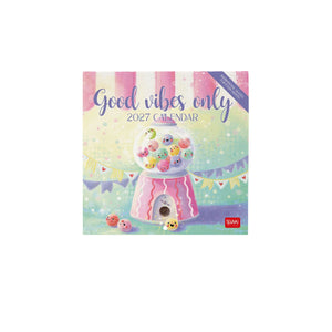 Legami - Good Vibes Only 2027 Calendario de Pared - 18 x 18 cm