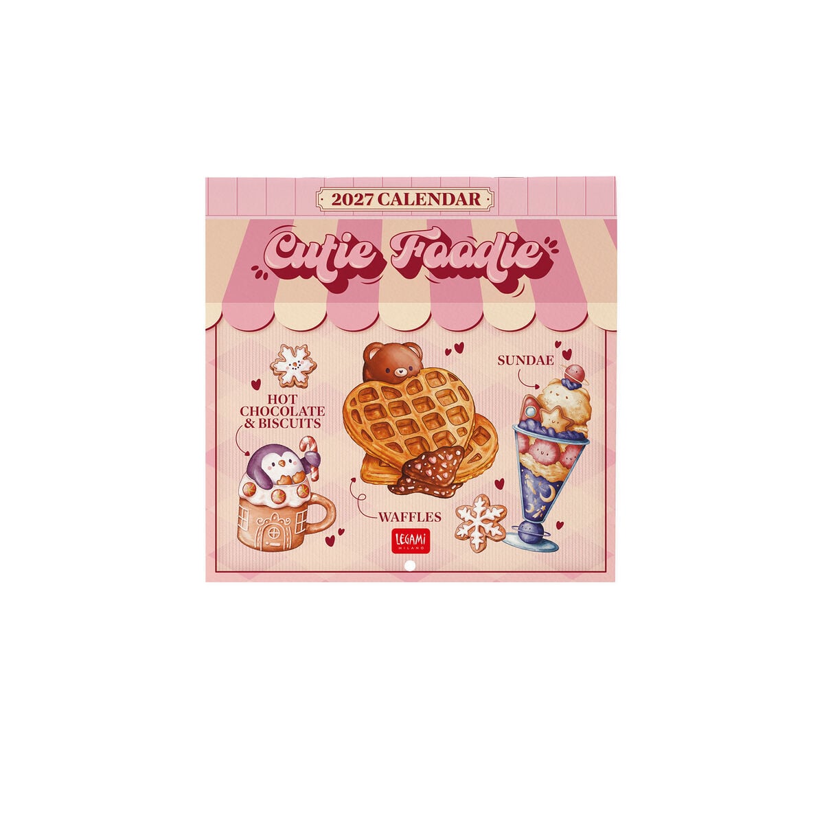 Legami - Calendario de Pared 2027 Cutie Foodie - 18 x 18 cm