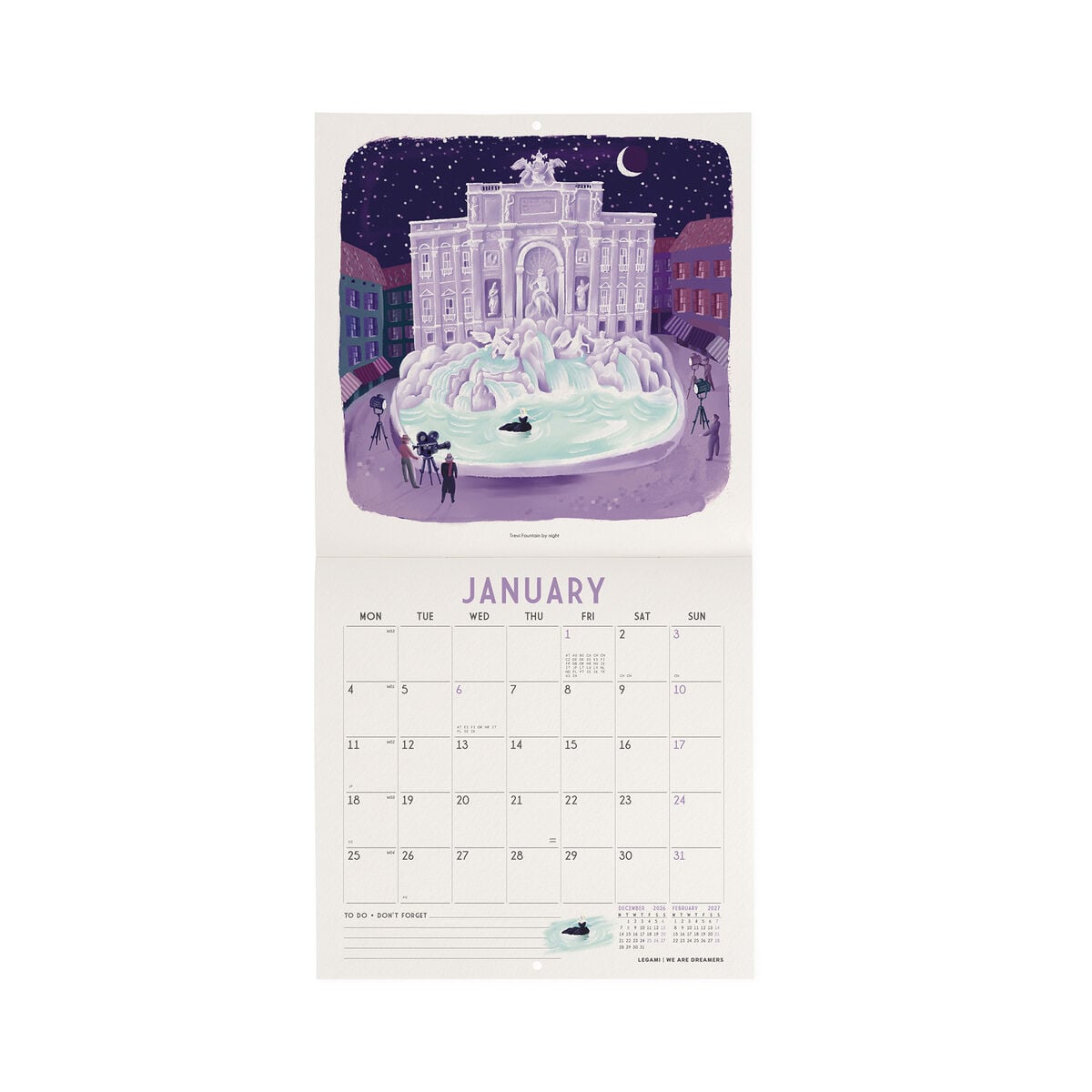 Legami - Calendario de pared Roma 2027 - 18 x 18 cm