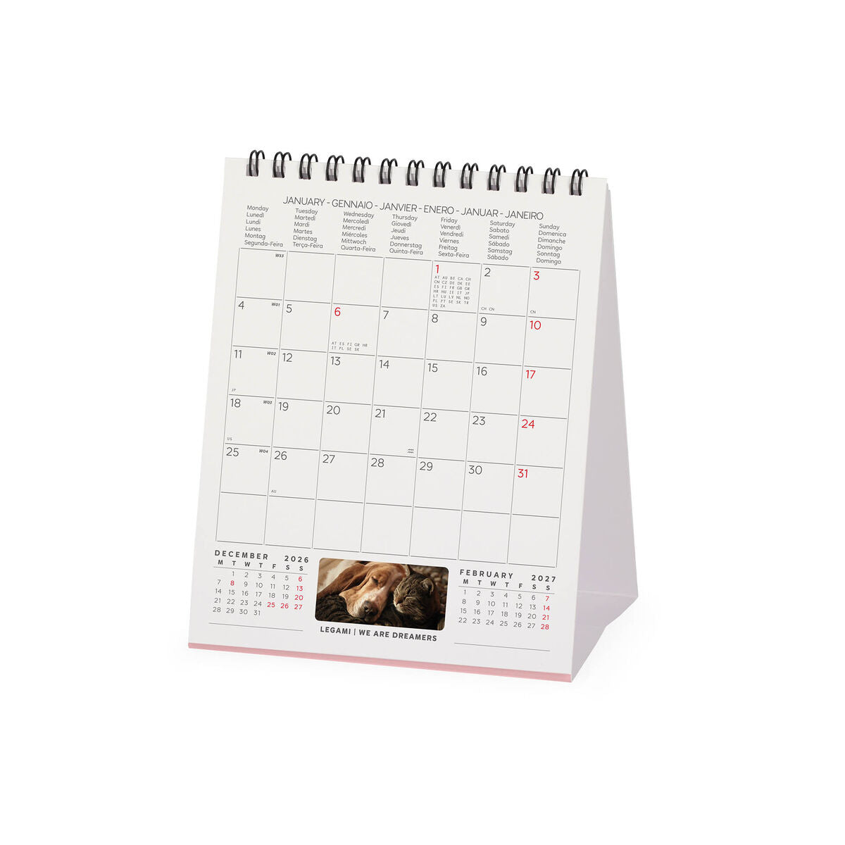 Legami - Calendario de escritorio Best Amigas 2027 - 12 x 14,5 cm