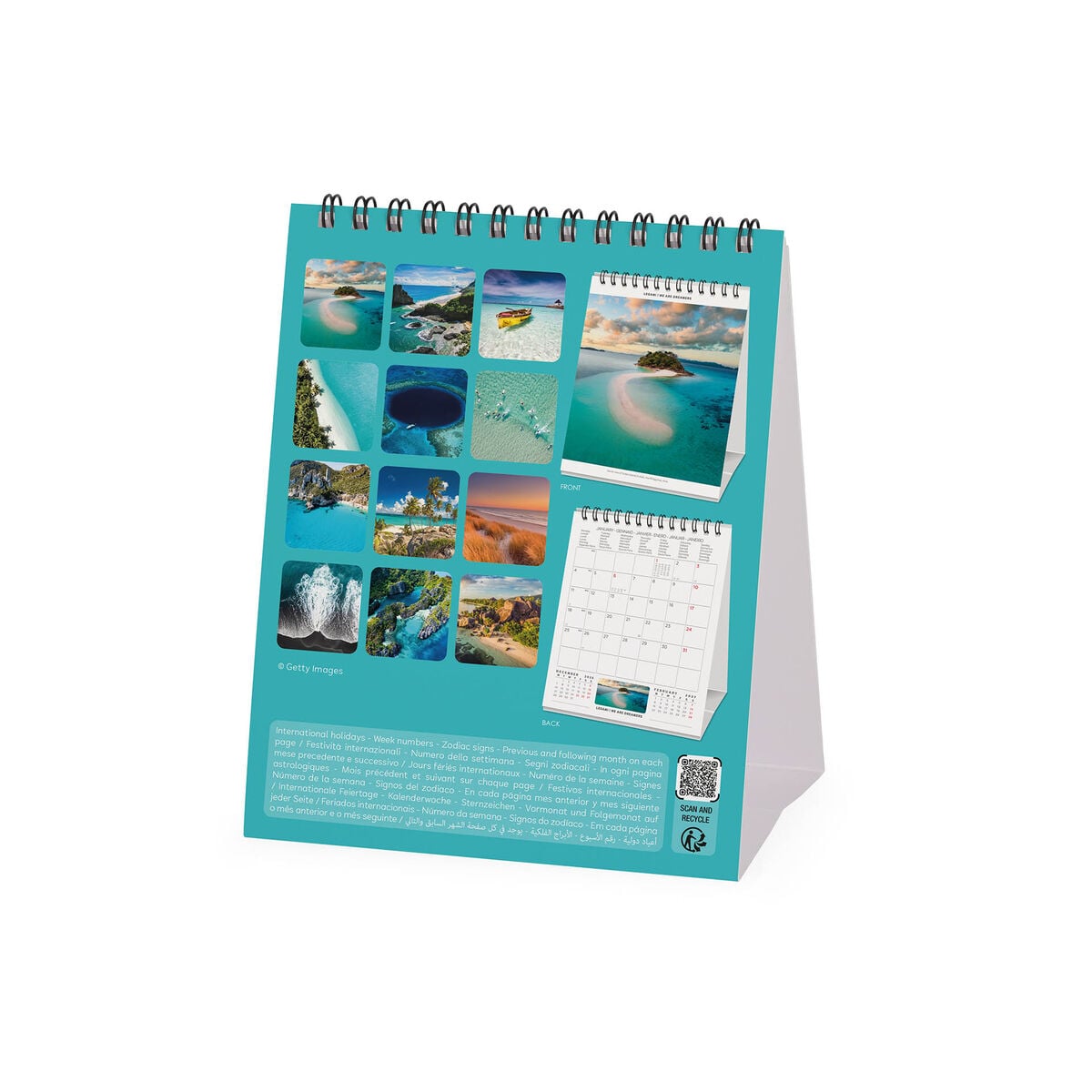 Legami - Calendario de Sobremesa Vitamin Sea 2027 - 12 x 14,5 cm