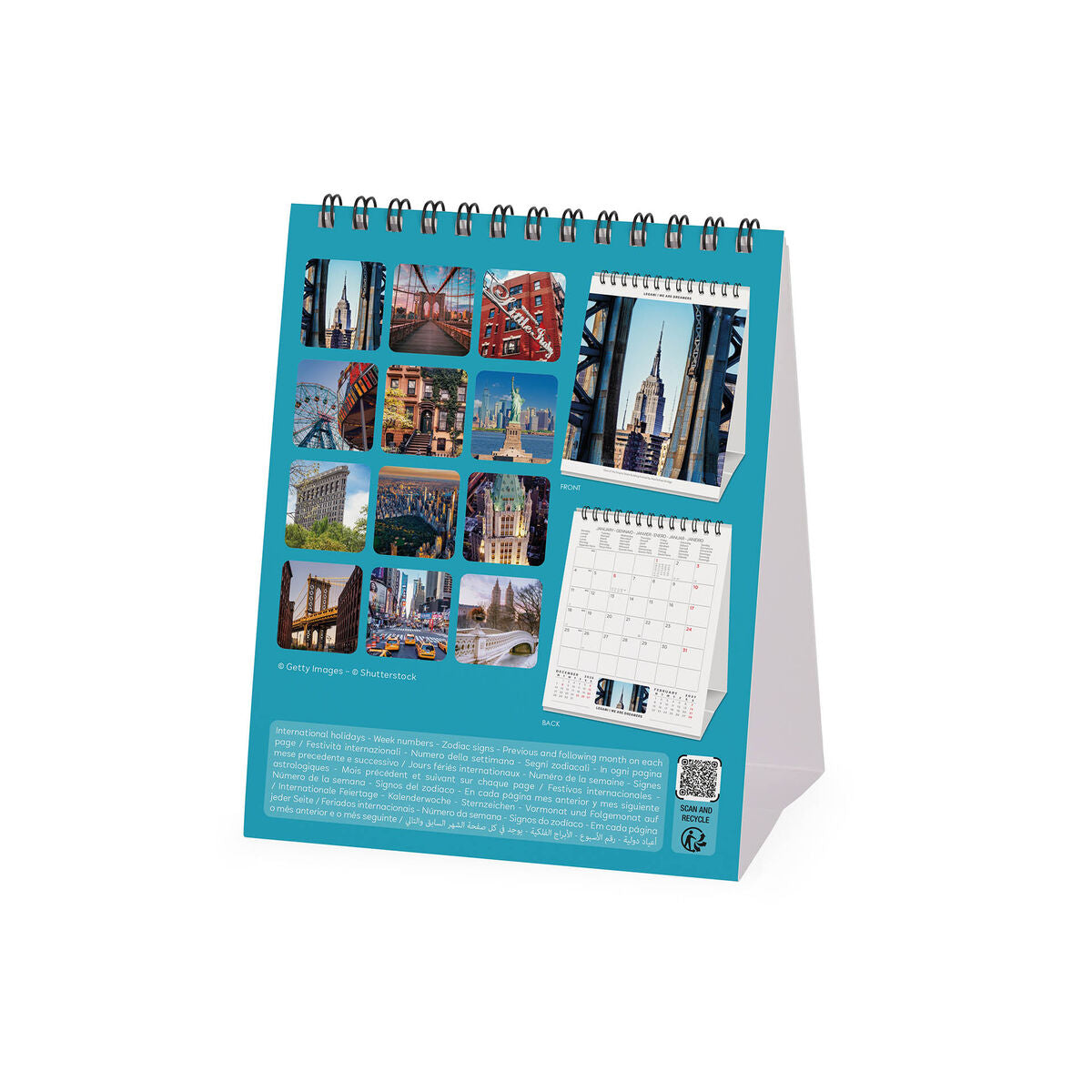 Legami - Calendario de Sobremesa New York 2027 - 12 x 14,5 cm