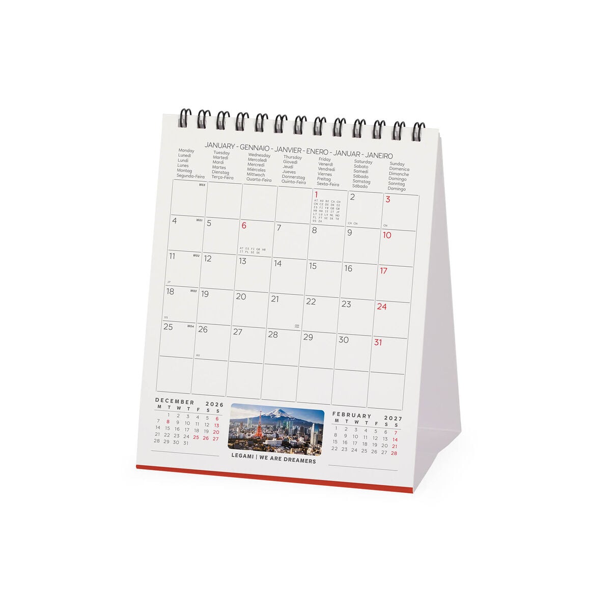 Legami - Calendario de escritorio Beauty Japan 2027 - 12 x 14,5 cm