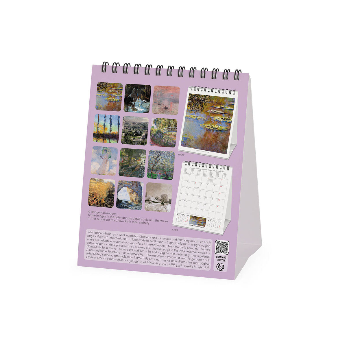 Legami - Calendario de mesa Monet 2027 - 12 x 14,5 cm