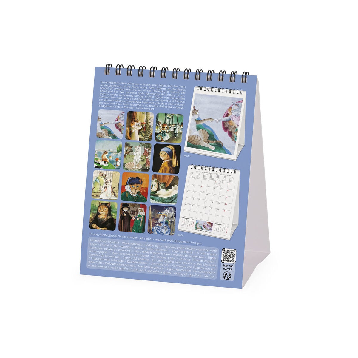 Legami - Calendario de escritorio Mastercats 2027 - 12 x 14,5 cm