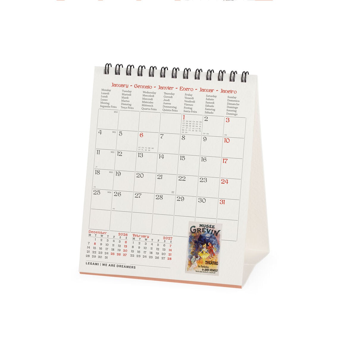 Legami - Calendario de escritorio Belle Époque 2027 - 12 x 14.5 cm