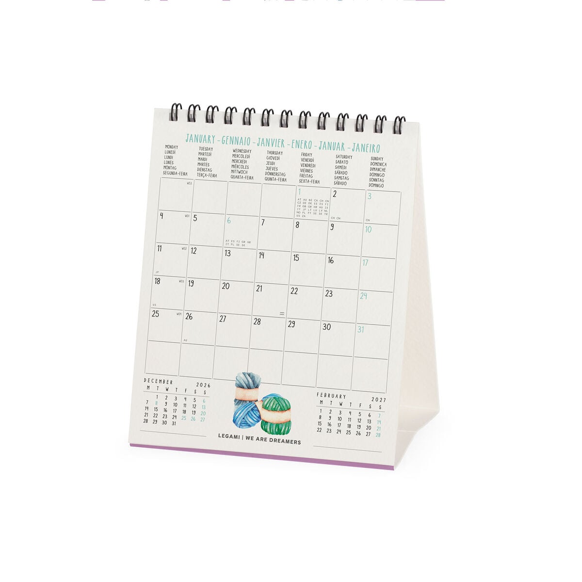 Legami - Calendario de escritorio Aforismos 2027 - 12 x 14,5 cm