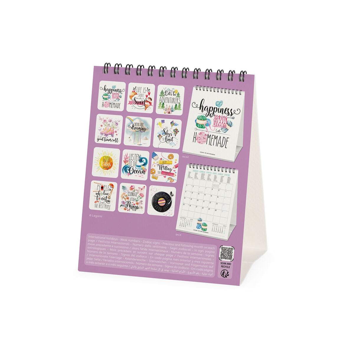 Legami - Calendario de escritorio Aforismos 2027 - 12 x 14,5 cm