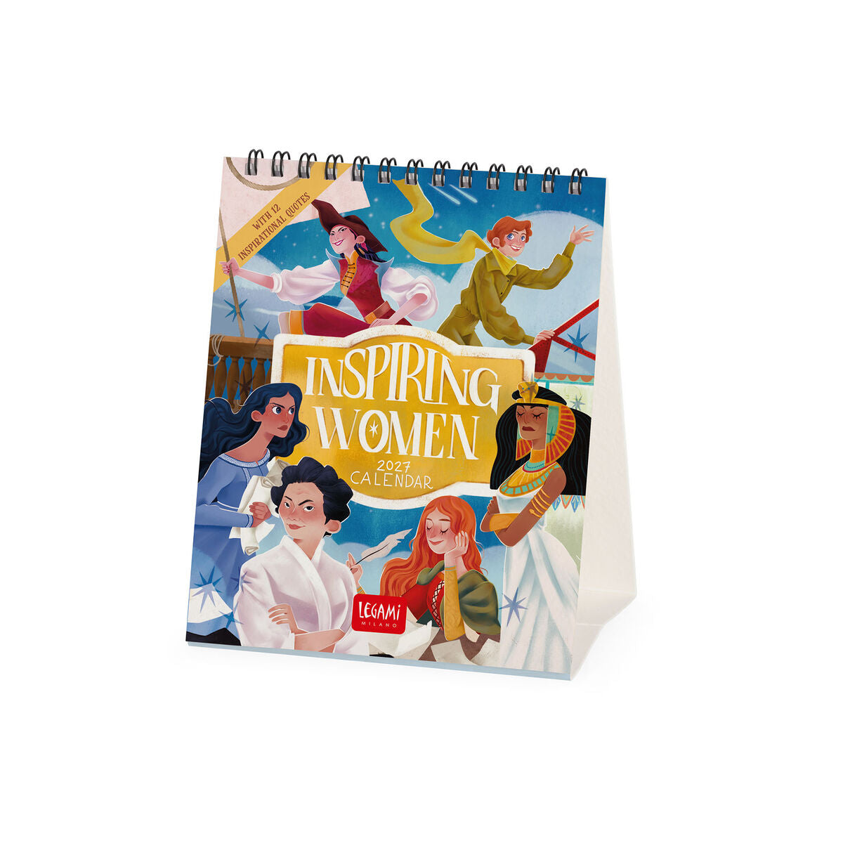 Legami - Calendario de Escritorio Inspiring Women 2027 - 12 x 14,5 cm