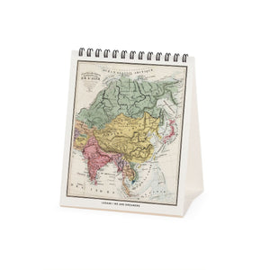 Legami - Calendario de escritorio Vintage Maps 2027 - 12 x 14,5 cm