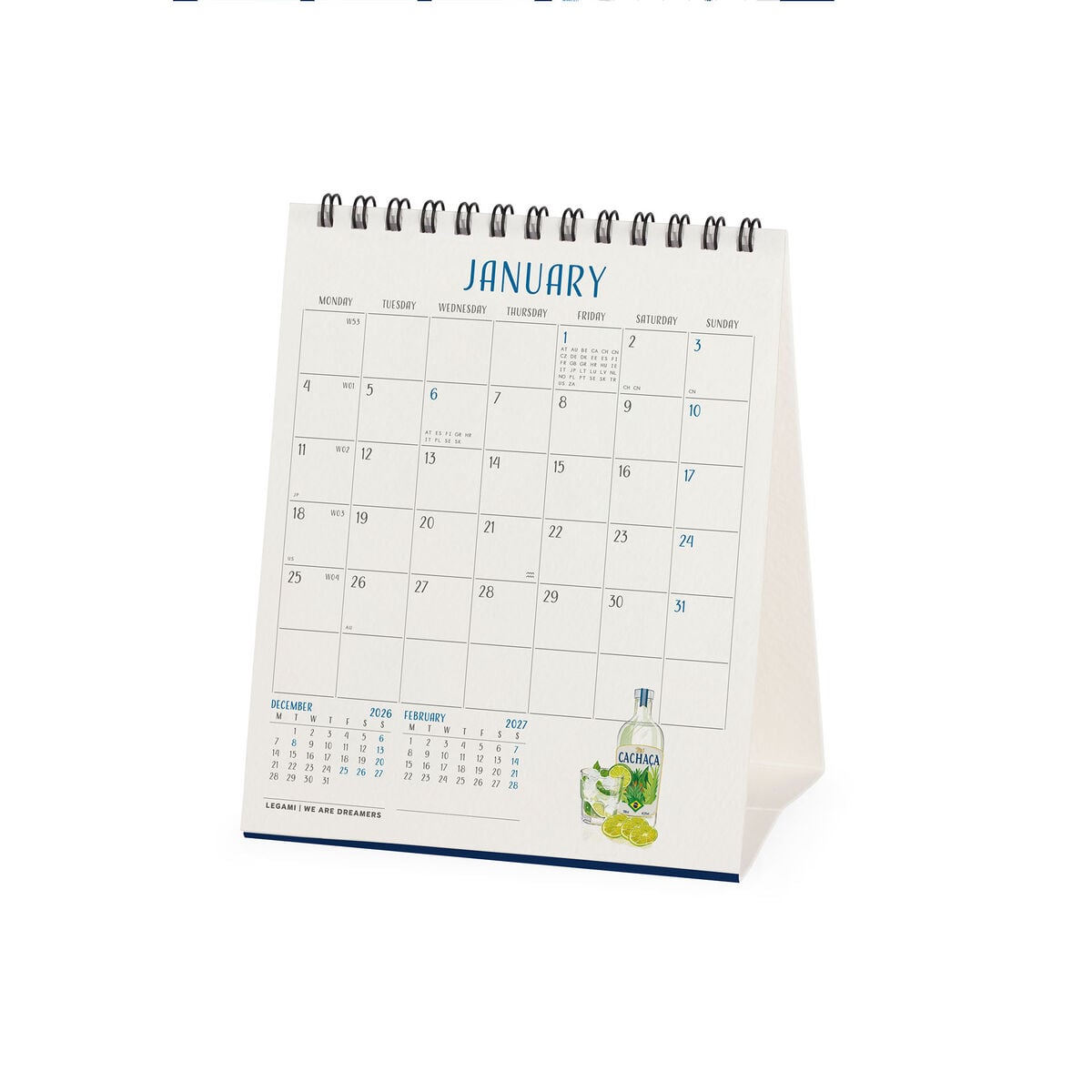 Legami - Cheers 2027 Calendario de Escritorio - 12 x 14,5 cm