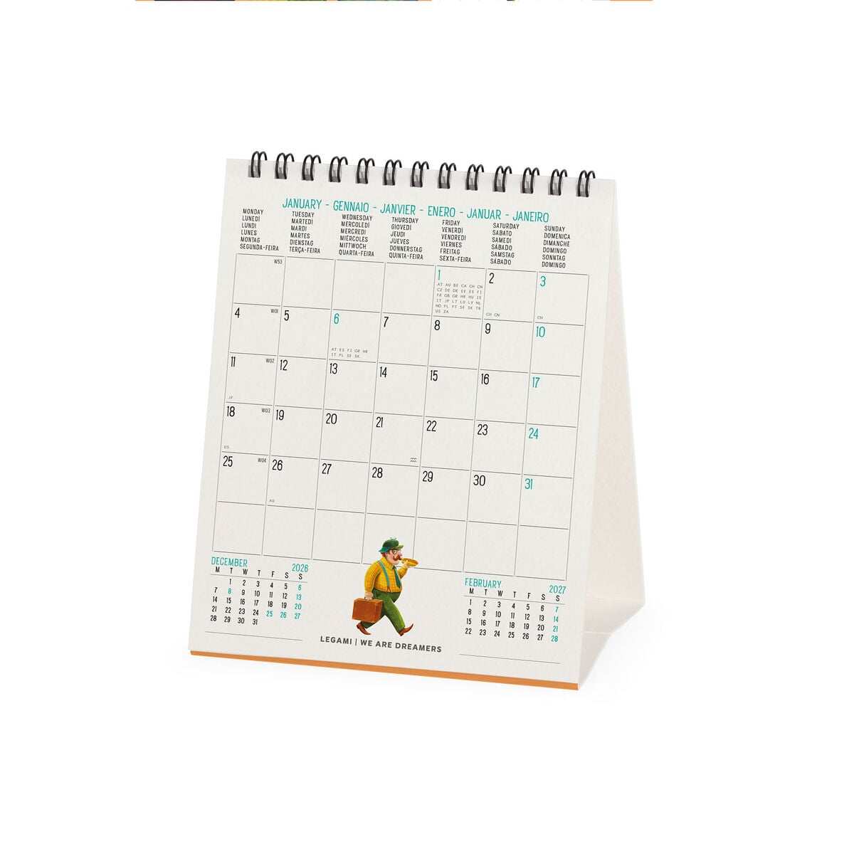 Legami - Calendario de escritorio 2027 para amantes de los libros - 12 x 14,5 cm