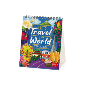 Legami - Calendario de escritorio Let's Travel the World 2027 - 12 x 14,5 cm