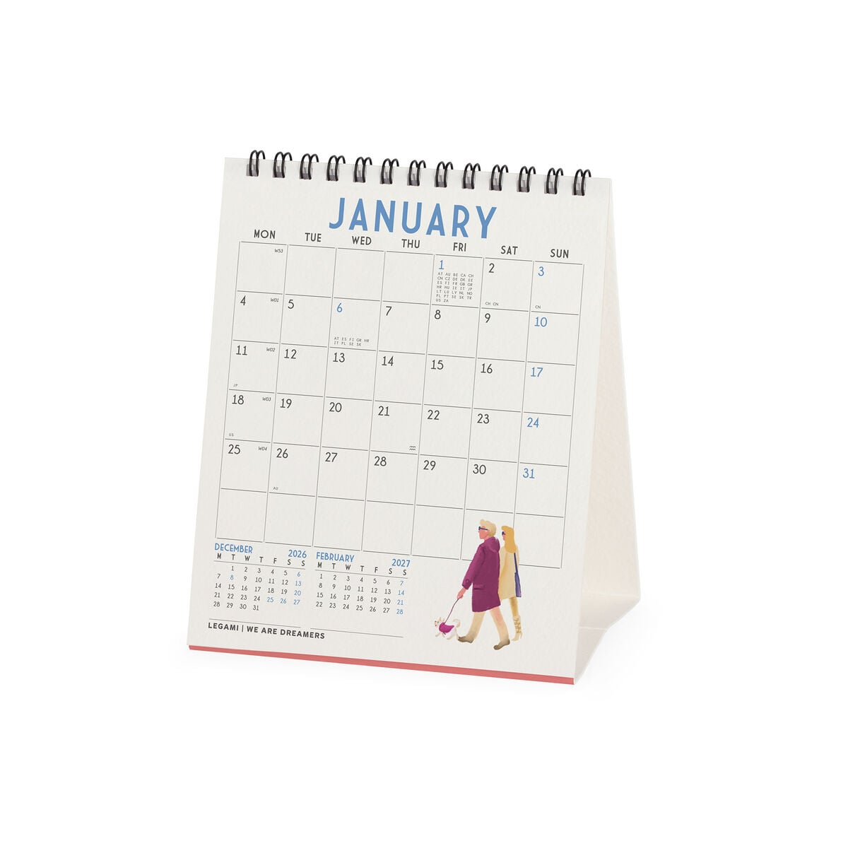 Legami - Italia 2027 Calendario de escritorio - 12 x 14,5 cm
